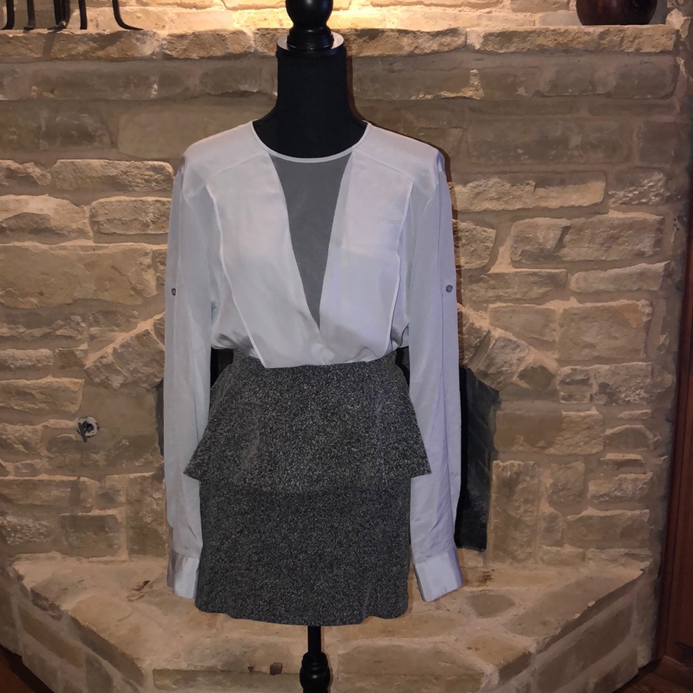 Gray peplum skirt